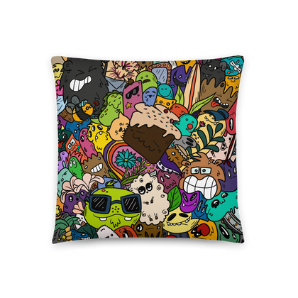 Doodle Throw Pillow 5 (Colored)