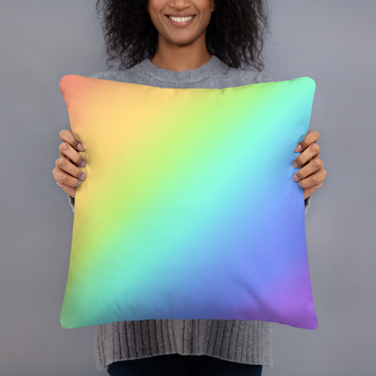 Super Bright Rainbow Throw Pillow