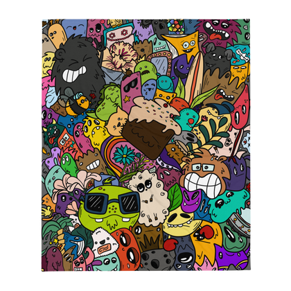 Doodle Throw Blanket 5 (Colored)