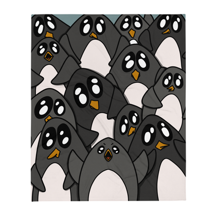 Mad Penguin! Throw Blanket